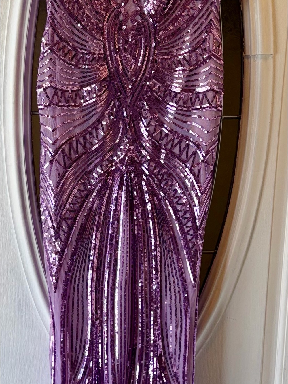 Purple Sequin Evening Dress